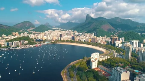 RIO DE JANEIRO, BRASIL - MAY, 2023: Drone aerial view of of Botafogo beach and Stock Footage 240567462