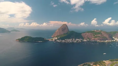 RIO DE JANEIRO, BRASIL - MAY, 2023: Drone aerial view of of Botafogo beach and 스톡 동영상 240567904