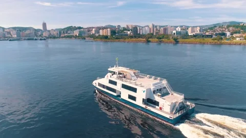RIO DE JANEIRO, BRASIL - MAY, 2023: Drone aerial view of of Guanabara Bay, the Stock Footage 240568315