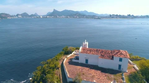 RIO DE JANEIRO, BRASIL - MAY, 2023: Drone aerial view of of a famous landmark Stock Footage 240571462