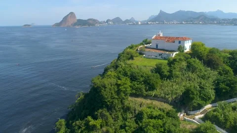 RIO DE JANEIRO, BRASIL - MAY, 2023: Drone aerial view of of a famous landmark Stock Footage 240573408