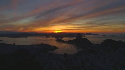 RIO DE JANEIRO, BRASIL - MAY, 2023: Drone aerial view of of a famous landmark 스톡 동영상 240574927