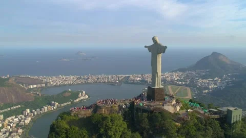 RIO DE JANEIRO, BRASIL - MAY, 2023: Drone aerial view of of a famous landmark Stock-Footage 240579740