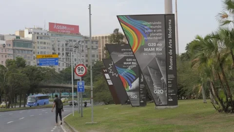Rio de Janeiro, Brazil - August 2024: Museum of Modern Art MAM, seat of the G20 스톡 동영상 283662408