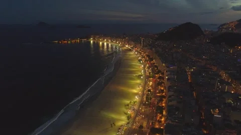 RIO DE JANEIRO, BRAZIL- CIRCA 2022: Fly above famous Copacabana beach and Stock-Footage 240575722