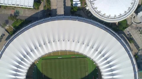 RIO DE JANEIRO, BRAZIL - MAY 2023: Aerial shot of the Maracana stadium the Stock Footage 240572710
