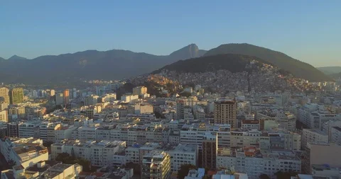 Rio de Janeiro cityscape of high rise apartment blocks and hillside mountain 스톡 동영상 126113751