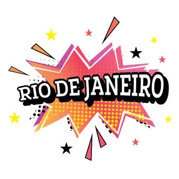 Rio de Janeiro Comic Text in Pop Art Style. Stock Illustration