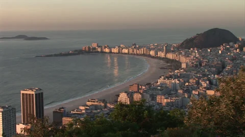Rio de Janeiro - Copacabana Beach Sunset Stock Footage 37625580