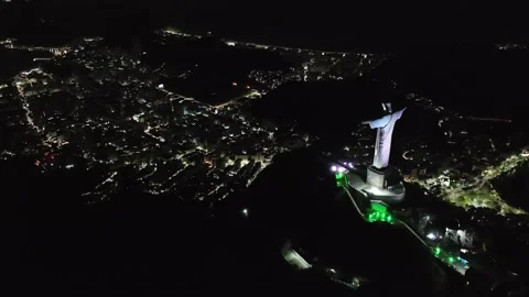 Rio de Janeiro, Corcovado Mountain. Cristo Redentor, Aerial View 스톡 동영상 343763354