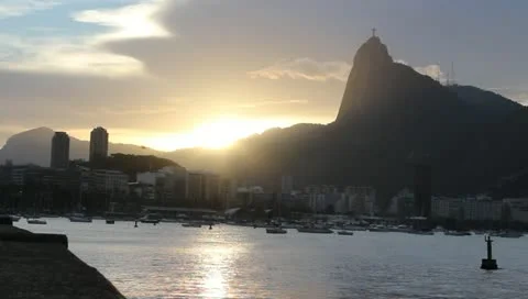 Rio De Janeiro Corcovado view from Urca 库存影片 10823391