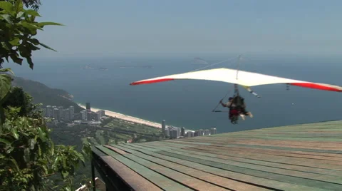 Rio de Janeiro: Hang Glider Take-Off Stock Footage 47004364