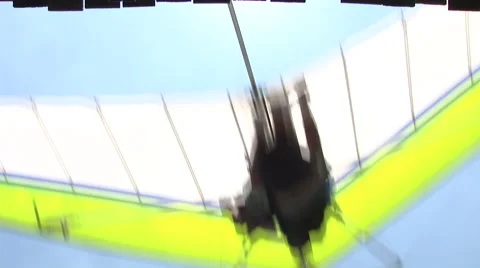 Rio de Janeiro: Low Angle of Hang Glider Take-Off (1) Stock Footage 47004648