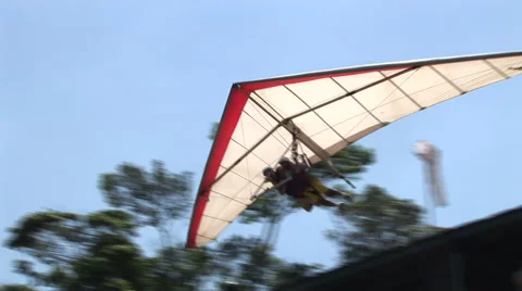 Rio de Janeiro: Low Angle of Hang Glider Take-Off (4) Stock Footage 47008974