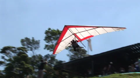 Rio de Janeiro: Low Angle of Hang Glider Take-Off (6) Stock Footage 47009772