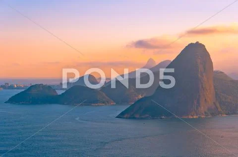 Rio de Janeiro Mountains in Red Stock Photos
