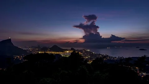 Rio de Janeiro Night to Day Time Lapse, Brazil Stock Footage 82044923