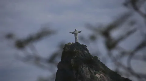 Rio de Janeiro: Rack Focus of the Christ the Redeemer Statue (1) Stock Footage 45332480