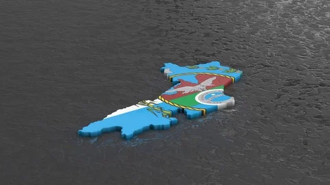 Rio de Janeiro rotating 3D country map animation. Stock Footage 104056373