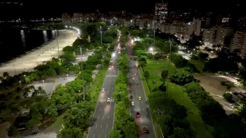 Rio De Janeiro Skyline. Illuminated City Landscape. Downtown District. Highrise Vídeo Stock 337977552