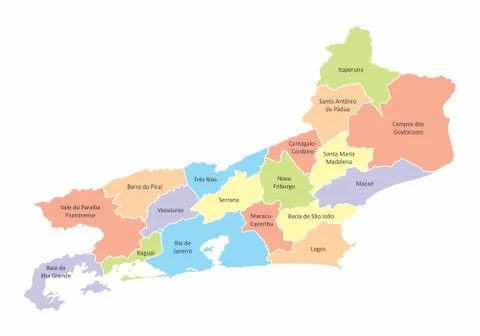 Rio de Janeiro State map Stock Illustration