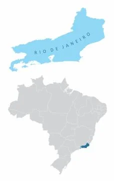 Rio de Janeiro State map Stock Illustration