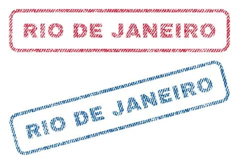 Rio De Janeiro Text Textile Seal Stamp Watermarks Stock Illustration