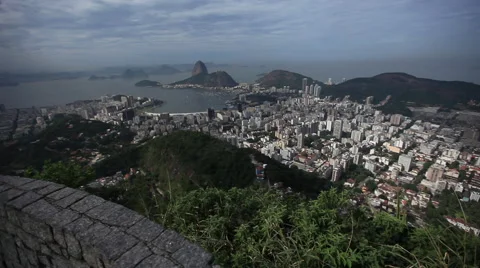 Rio de Janeiro: Tilt Shot Reviews Sugarloaf Overview Scenic Stock Footage 45332565