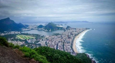 Rio de janeiro viewed from two brothers peak Stock Photos