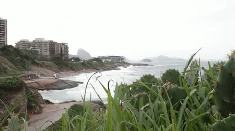 Rio de Janeiro walking path on beach Stock Footage 11142373