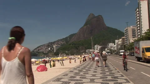 Rio de Janeiro: Wide Shot of Sugar Loaf and Iconic Beach (3) Stock Footage 46971211