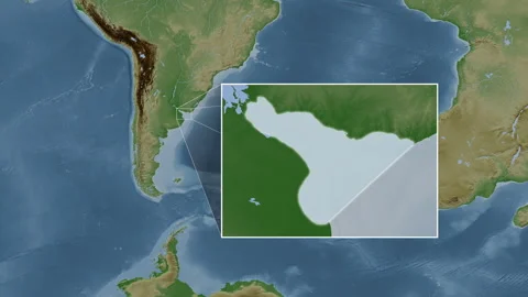 Rio de La Plata. Pale map. Patterson Cylindrical. Diagram Stock Footage 340505949