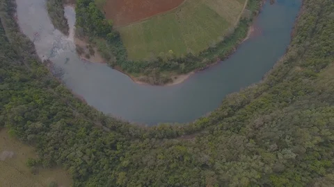 Rio do Peixe curva em ferradura drone 02 Stockbeeldmateriaal 101415728