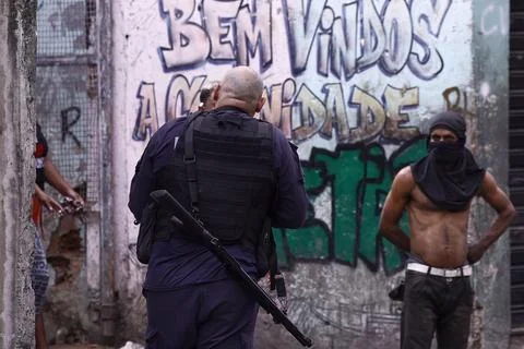Rio favela protests break out after 5-year-old injured in police raid, Rio De Ja Stock Photos