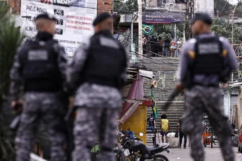 Rio favela protests break out after 5-year-old injured in police raid, Rio De Ja Stock Photos