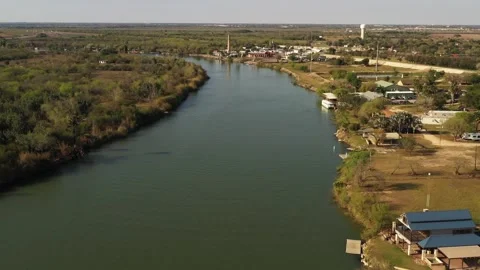 Rio Grand River Looking Upstream, Mission, Texas, USA Stock Footage 142114288