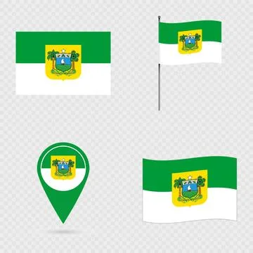 Rio Grande do Norte Flag Set, State of Brazil. Illustrazione stock