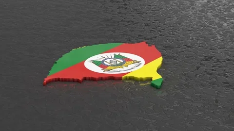 Rio Grande do Sul rotating 3D country map animation. Stock Footage 104056387
