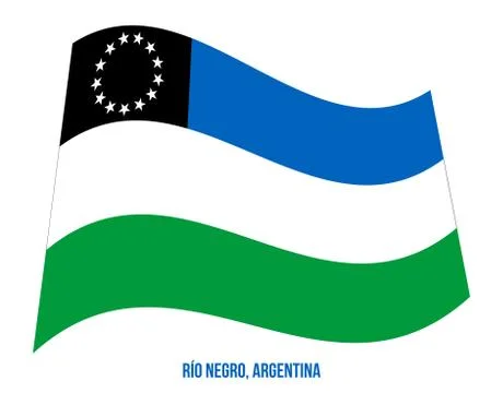 Rio Negro Flag Waving Vector Illustration on White Background. Illustrazione stock