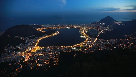 Rio Night Skyline Stock Footage 89775631