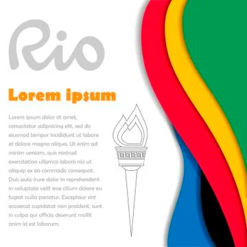 Rio Olympics brochures with abstract background. Stock Illustration