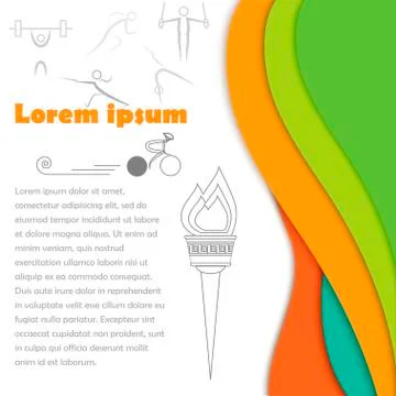 Rio Olympics brochures with abstract background. Stock Illustration