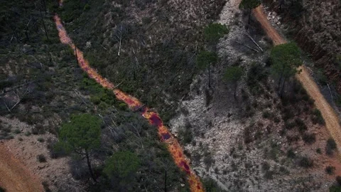 Rio Tinto river 4K drone footage Video stock 344546221
