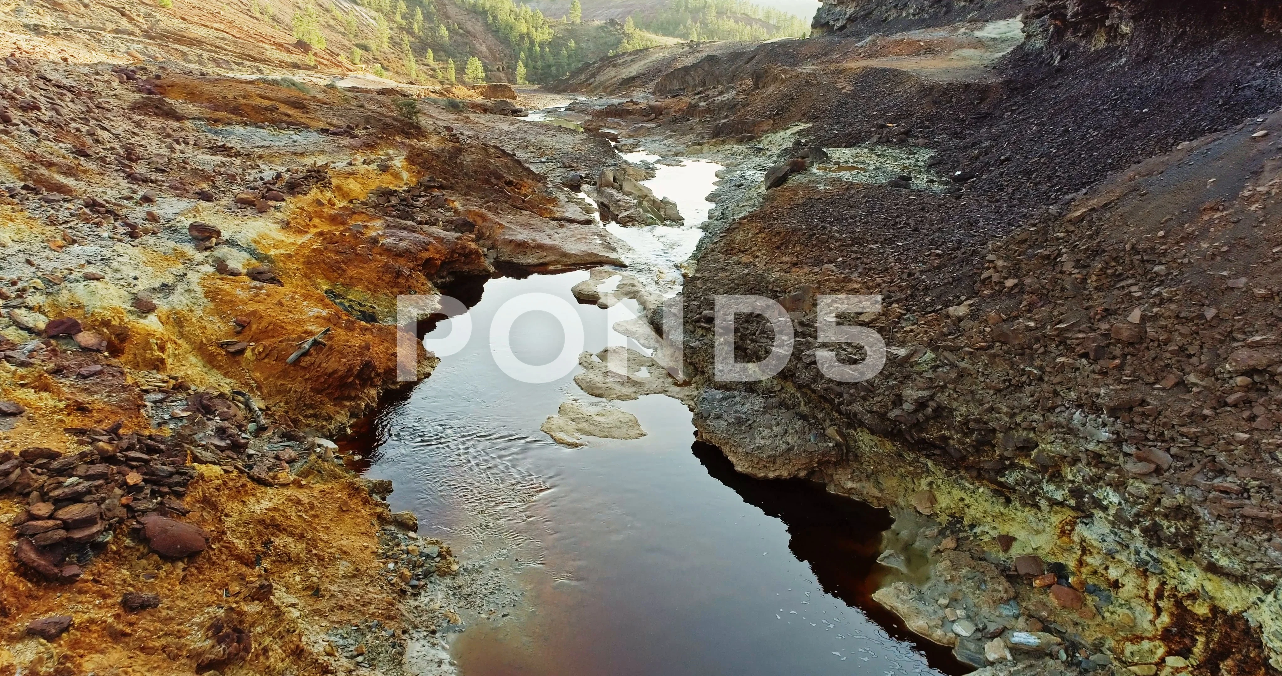 Rio Tinto River At Nerva Besides The Rio Stock Video Pond5