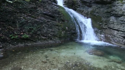 Rio Vitoschio waterfall Stock Footage 142594234