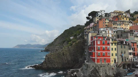 Riomaggiore, camera moves from left to right Stock Footage 38531498