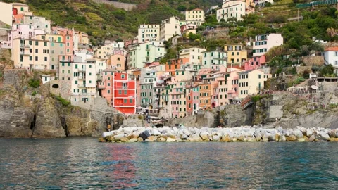 Riomaggiore in Liguria Stock Footage 223242997