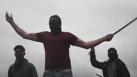 Riot angry mob Stock Footage 318217984