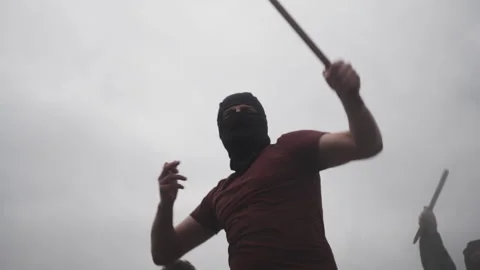 Riot angry mob Stock Footage 318218173