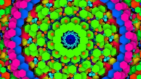 Riot of color. Pulsating patterns that change color. VJ background. Stock Footage 83353752